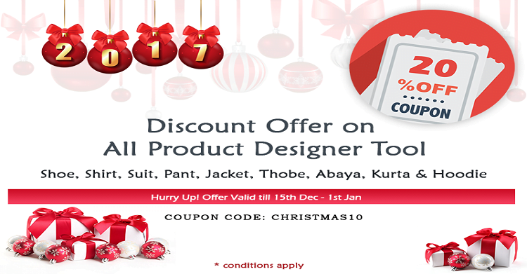 Hurray!! It’s X-mas & We Are Offering Discount on All Custom Product Design Tool